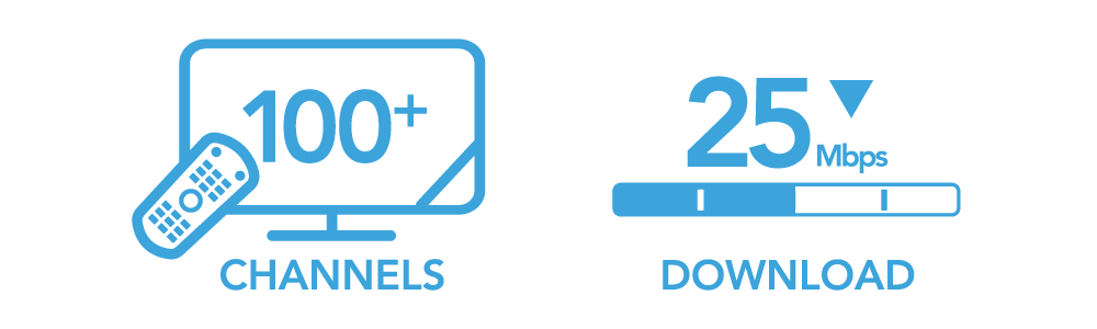 100 Channel and 25 Mbps Internet