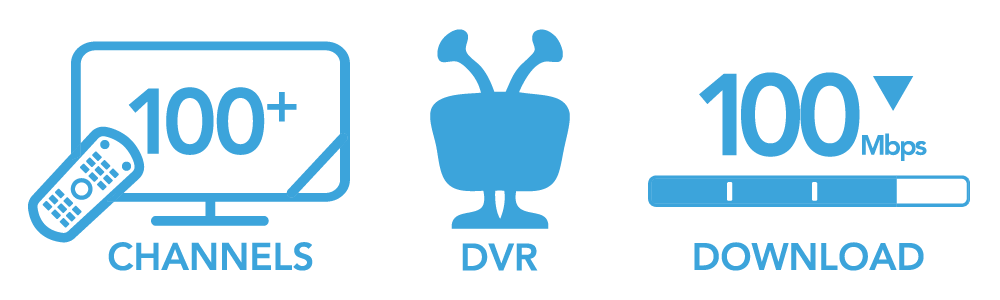 100 channels dvr 100mbps internet