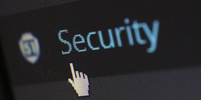 screen with security program and cursor