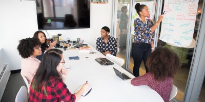 small business, brainstorming in a group