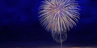 photo of fireworks against the night sky