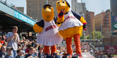 photo of mascots from toledo baseball 