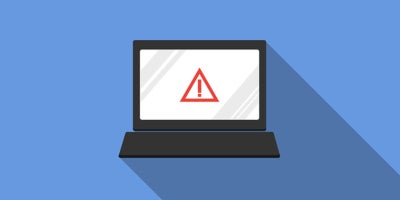 illustration of computer with a hazard symbol on the screen, data breach tips, blog