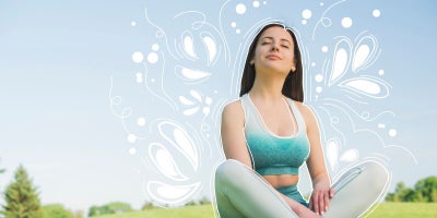 mental health awareness month, lady meditating, take care of your mental health