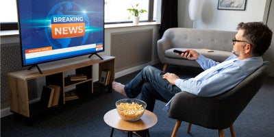 wifi for streaming, internet for streaming, man watching the news