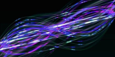 image of bright purple and blue fiber optic light