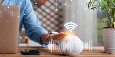 utility company internet, isp internet, image of woman with internet device