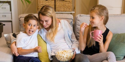 mothers day movies, max, hbo max, mother and kids watching tv