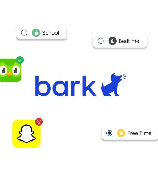 bark logo with app features