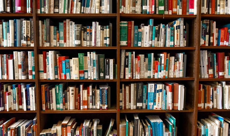 book shelves full of books