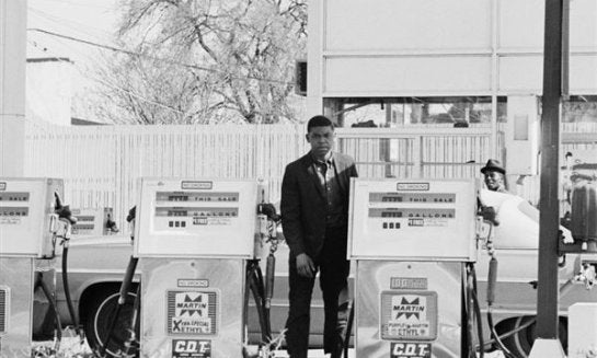 A gas station is located in Washington, D.C., in April 1968.
