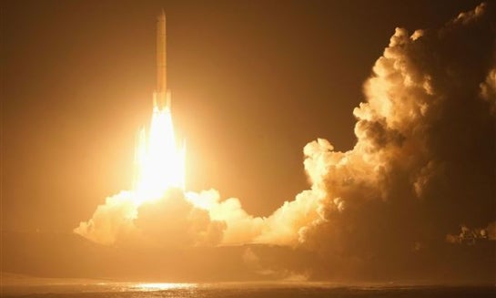 An H3 rocket lifts off from the Tanegashima Space Center in Kagoshima prefecture, southern Japan on Oct. 20.