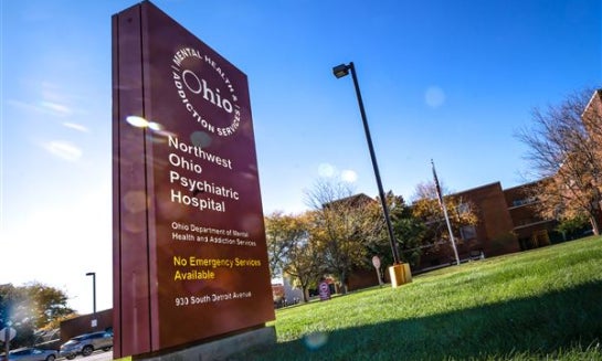 The state plans to replace the aging Northwest Ohio Behavioral Healthcare psychiatric hospital, shown Oct. 19 in South Toledo. The facility was formerly known as Northwest Ohio Psychiatric Hospital, the name still displayed on the sign.