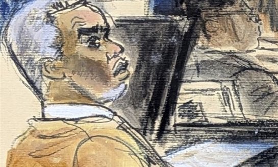 Sean "Diddy" Combs looks on as defense attorney Nicole Westmoreland cross examines Dawn Richard during Combs' sex trafficking and racketeering trial in Manhattan federal court on May 19 in New York.
