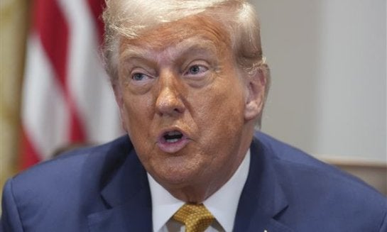 President Donald Trump speaks during a cabinet meeting at the White House July 8 in Washington.