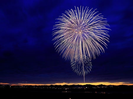 photo of fireworks against the night sky