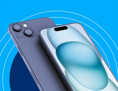 maxxmobile two mobile phones on a blue background