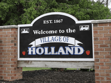 Village of Holland sign