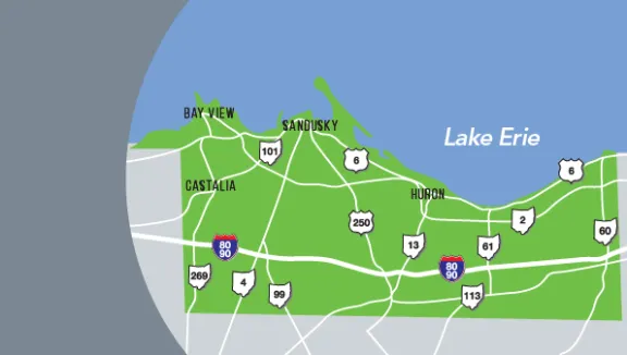 erie map, ad sales locations