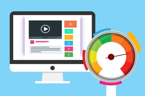 understanding internet speed, understanding internet speed tests, illustration of computer screen with speed gauge