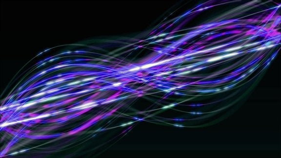 image of bright purple and blue fiber optic light