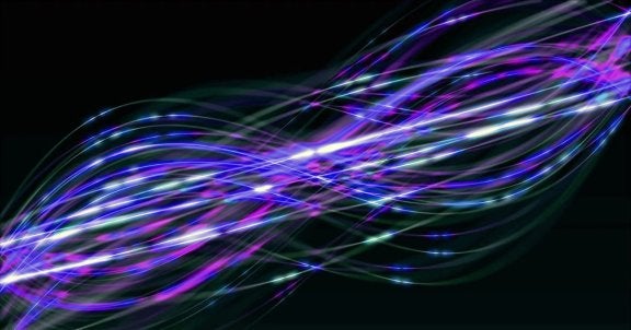 image of bright purple and blue fiber optic light