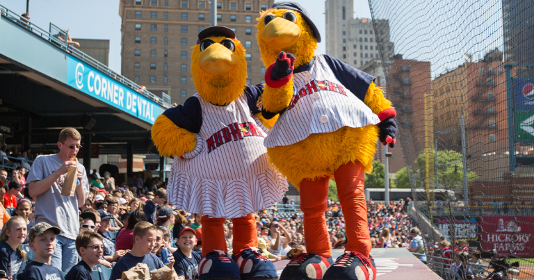 photo of mascots from toledo baseball