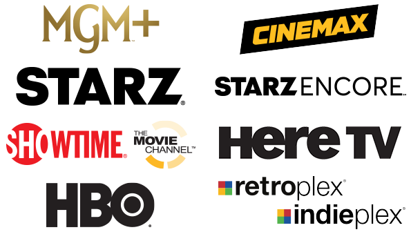 premium entertainment, mgm+, starz, showtime, hbo logos
