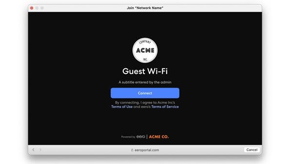 business wifi, guest wifi, captive portal, eero for business